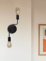 Kinkiet na żarówki z dużym gwintem czarny z serii SKADI K-3895 Kaja Lighting