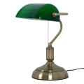 Lampa biurkowa bankierka z serii BANK, zielony klosz, metalowa złota podstawa K-MT-207 KAJA Lighting