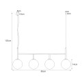 Lampa wisząca FARO czarna z białymi szklanymi kloszami Ø14 cm nad stół K-4883 Kaja Lighting