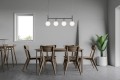 Lampa wisząca FARO czarna z białymi szklanymi kloszami Ø14 cm nad stół K-4883 Kaja Lighting