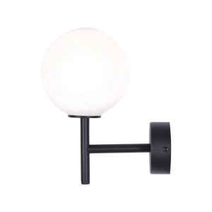 Kinkiet czarny z białym kloszem do przedpokoju z serii FARO K-4884 Kaja Lighting