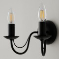 Lampa Dwuramienny Kinkiet E14 Czarny z serii BARTEZ czarny kinkiet w stylu rustykalnym K-3994 Kaja Lighting