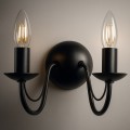 Lampa Dwuramienny Kinkiet E14 Czarny z serii BARTEZ czarny kinkiet w stylu rustykalnym K-3994 Kaja Lighting