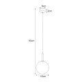Lampa wisząca , zwis szklana kula biała Ø16 cm z regulacją wysokości nad blat K-4886 Kaja Lighting