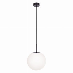 Lampa wisząca z dużym białym kloszem czarna z serii FARO K-4887 Kaja Lighting