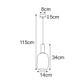 Lampa wisząca K-5885 z serii HIRO KAJA Lighting