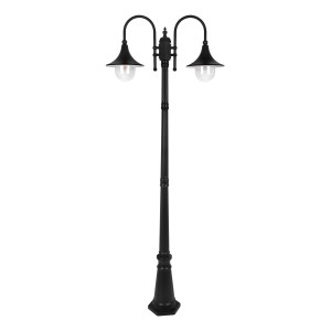 Latarnia ogrodowa BOSTON czarna na E27 IP44 237cm dwuramienna K-8132 CZARNY Kaja Lighting