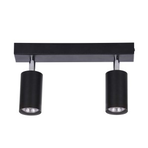 Listwa sufitowa MONTI z dwoma regulowanymi czarnymi reflektorkami K-4726 Kaja Lighting