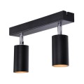 Listwa sufitowa MONTI z dwoma regulowanymi czarnymi reflektorkami K-4726 Kaja Lighting