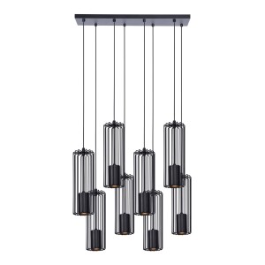 Lampa wisząca do jadalni FALCON, druciane klosze w kolorze czarnym na GU10 K-4933 Kaja Lighting
