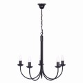 Żyrandol świecznik klasyczny czarny HARIS, sześć ramion na E14, regulacja wysokości K-4971 Kaja Lighting