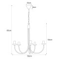 Żyrandol świecznik klasyczny czarny HARIS, sześć ramion na E14, regulacja wysokości K-4971 Kaja Lighting