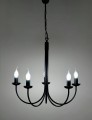 Żyrandol świecznik klasyczny czarny HARIS, sześć ramion na E14, regulacja wysokości K-4971 Kaja Lighting