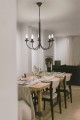 Żyrandol świecznik klasyczny czarny HARIS, sześć ramion na E14, regulacja wysokości K-4971 Kaja Lighting