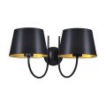 Podwójny kinkiet ścienny czarno-złoty z abażurem z serii SASTO K-4338 Kaja Lighting