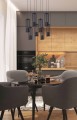 Lampa wisząca do jadalni FALCON, druciane klosze w kolorze czarnym na GU10 K-4933 Kaja Lighting