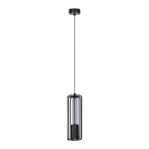 Lampa wisząca FALCON z drucianym czarnym kloszem klatką na GU10 K-4930  Kaja Lighting