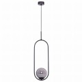 Lampa wisząca elipsa z grafitowym kloszem czarna z serii DAVOS K-5110 Kaja Lighting