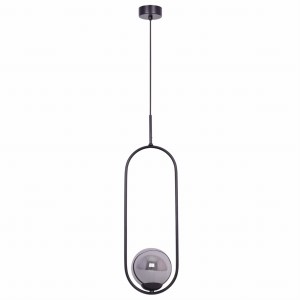 Lampa wisząca elipsa z grafitowym kloszem czarna z serii DAVOS K-5110 Kaja Lighting