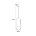 Lampa wisząca elipsa z grafitowym kloszem czarna z serii DAVOS K-5110 Kaja Lighting